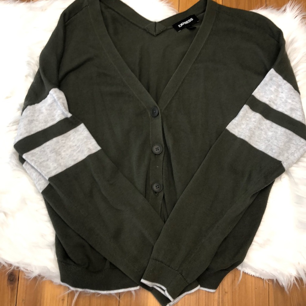 Dark green varsity cardigan